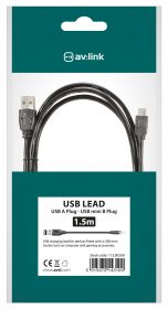 av:link USB 2.0 A plug to mini B 5pin plug lead 1.5m - 113.002UK