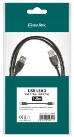 av:link USB 2.0 A plug to A plug lead 1.5m - 113.003UK