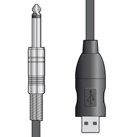 Citronic JACK-USB2 Mono 6.3mm Jack to USB converter lead - 173.615UK