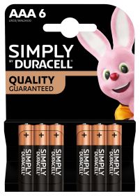 Duracell AAA Simply Duracell Alkaline Batteries - 6 Pack 656.953UK