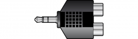 QTX Adaptor 3.5mm Stereo Jack Plug - 2 RCA Phono Sockets - 759.490UK