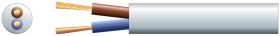 Mercury 2 core round mains PVC, 2 x 24/0.2mm, 6A, 6.35mmØ, White, 100m - 804.377UK