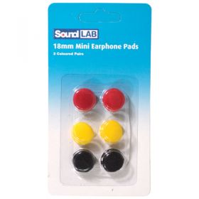 SoundLAB Coloured Replacement Earphone Pads x 3 Pairs Pad Size 18mm