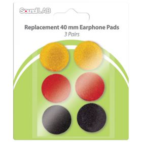 SoundLAB Coloured Replacement Earphone Pads x 3 Pairs Pad Size 40mm