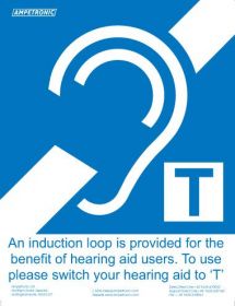 Ampetronic GG00001 - Deaf Aid sign, large A4  