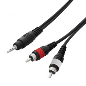 W Audio 3m 3.5mm Stereo Jack - 2 x Phono Cable