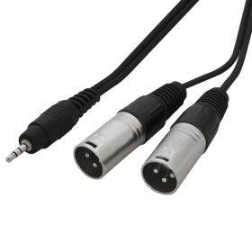 W Audio 1.5m 3.5mm Stereo Jack - 2 x XLR Male Cable
