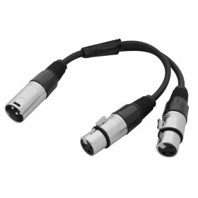 W Audio 0.25m XLR Male - 2 x XLR Female Cable