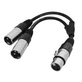 W Audio 0.25m XLR Female - 2 x XLR Male Cable