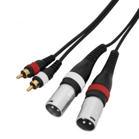 W Audio 1.5m 2 x Phono - 2 x XLR Male Cable