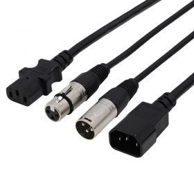 LEDJ 5m Combi IEC and XLR 3-Pin Male - Female DMX Cable