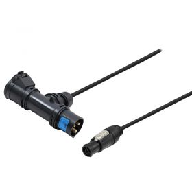 LEDJ PCE 16A Black T-Connect to PowerCON TRUE1 TOP 1m Cable