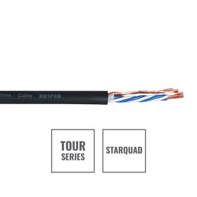 eLumen8 TOUR Starquad 4 Core Microphone Cable SQ1PRB, 100m Drum Black