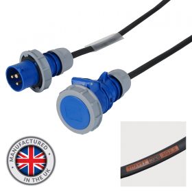 eLumen8 3m 2.5mm IP67 Blue 16A Male - 16A Female Cable