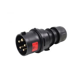 PCE 32A 415V 3P+N+E Black Plug (025-6xs)