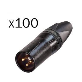 Neutrik XLR 3-Pin Male Cable Plug Black NC3MXX-BAG-D (Pack of 100)