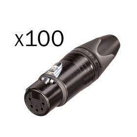 Neutrik XLR 5-Pin Female Cable Socket Black NC5FXX-BAG-D (Pack of 100)