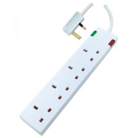 Eagle 4 Gang Surge Protected Extension Lead with Neon Indicator 2 Metre Lead Length (m) 2 (E201CM)