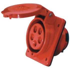 Eagle  400 V Red 32 A 5 Contact High Current Angled Outlet Panel Mount  (E302BT)