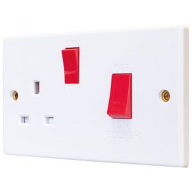 Eagle  Cooker Control Switch with 45A Socket Curved Edge  (E344EA)