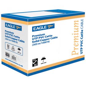 Eagle Premium UTP PVC Solid Copper Network Cable (Cat5e) Lead Length (m) 305 (E695A)