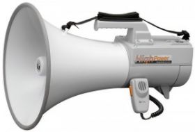 TOA ER-2230W Shoulder Megaphone, 30W, Grey, Whistle, 800m/1000m