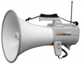 TOA ER-2930W Shoulder Megaphone, 30W, Grey, Whistle & W/less Mic