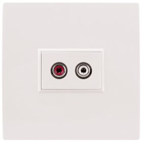 Eagle  Wall Plate with 2 Phono Sockets, 1x Red and 1x White  (F267SE)