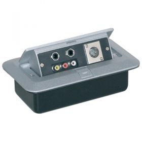 Eagle  Pop-up AV Combination Plate With Jack Sockets, Phono Sockets and Chassis Male 3 pin XLR Socket  (F267WB)