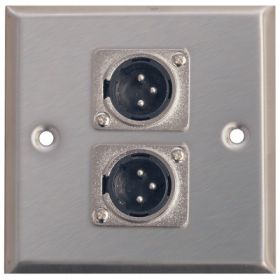 Eagle  Metal AV Wall Plate 2 x 3 Pin XLR Connectors  (F267XD)