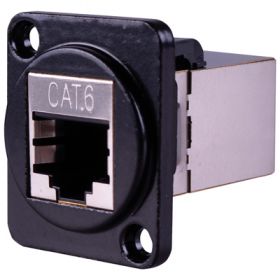 Eagle  Chassis Mount D-Series Compatible Cat.6 Inline Shielded Feed Through Socket  (F267YN)