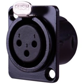 Eagle  Chassis Mount D- series pLate compatible 3 Pin XLR Female. Supplied with fixing screws.  (F267YV)