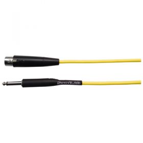 SoundLAB Standard Unbalanced Fluorescent 3 Pin XLR to 6.35 mm Jack Plug Microphone Lead Colour Yellow