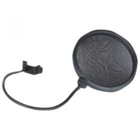 SoundLAB Black Microphone Pop Shield with Adjustable Clip