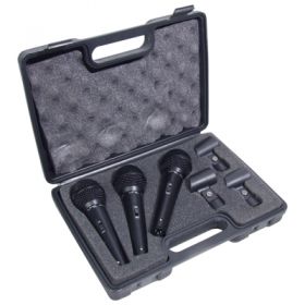 SoundLAB Soundlab Dynamic Professional Vocal Microphone Kit with 3 Microphones and Carry Case