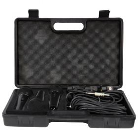 SoundLAB Soundlab Dynamic Premium Vocal Microphone Kit with 3 Microphones, Leads and Carry Case