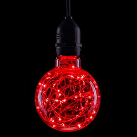 Prolite 1.7W LED G95 BC Poly Star Polycarbonate Lamp, Red