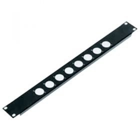 SoundLAB 1U Rack Panel With Cut Outs For 8x D Size XLR Sockets