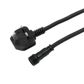 LEDJ 2m Exterior Spectra Series UK Plug - Power 3-Pin Female Cable
