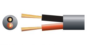 Mercury Hi Flex Double Insulated Speaker cable, 2 x (48 x 0.2mmÃ˜) Black