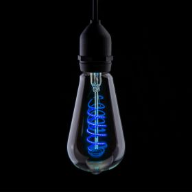 Prolite 4W Dimmable LED ST64 Spiral Funky Filament Lamp BC, Blue