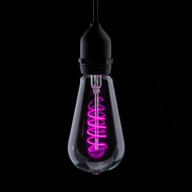 Prolite 4W Dimmable LED ST64 Spiral Funky Filament Lamp BC, Pink