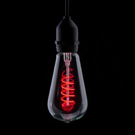 Prolite 4W Dimmable LED ST64 Spiral Funky Filament Lamp BC, Red