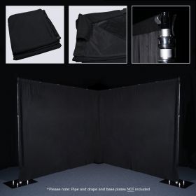 LEDJ 3 x 4m Black Pipe and Drape Curtain