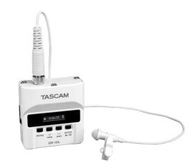 Tascam DR-10L/LW Digital Audio Recorder With Lavalier Microphone - white