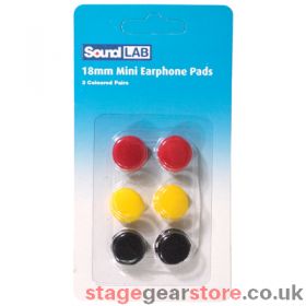 SoundLAB Coloured Replacement Earphone Pads x 3 Pairs Pad Size 18mm