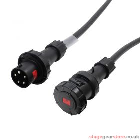 63A Male to 63A Female extension Lead, 415v, 3 phase, 16mm, 5 core, 10m