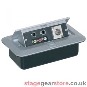 Eagle Pop-up AV Combination Plate With Jack Sockets, Phono Sockets and Chassis Male 3 pin XLR Socket