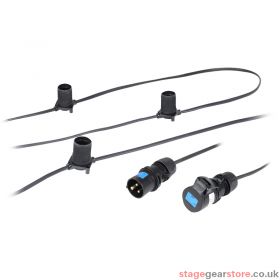 PCE 50m BC Festoon, 1m Spacing with 16A Plug and Socket
