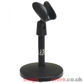 SoundLAB Desk Microphone Stand With Round Base and Microphone Clip in Black